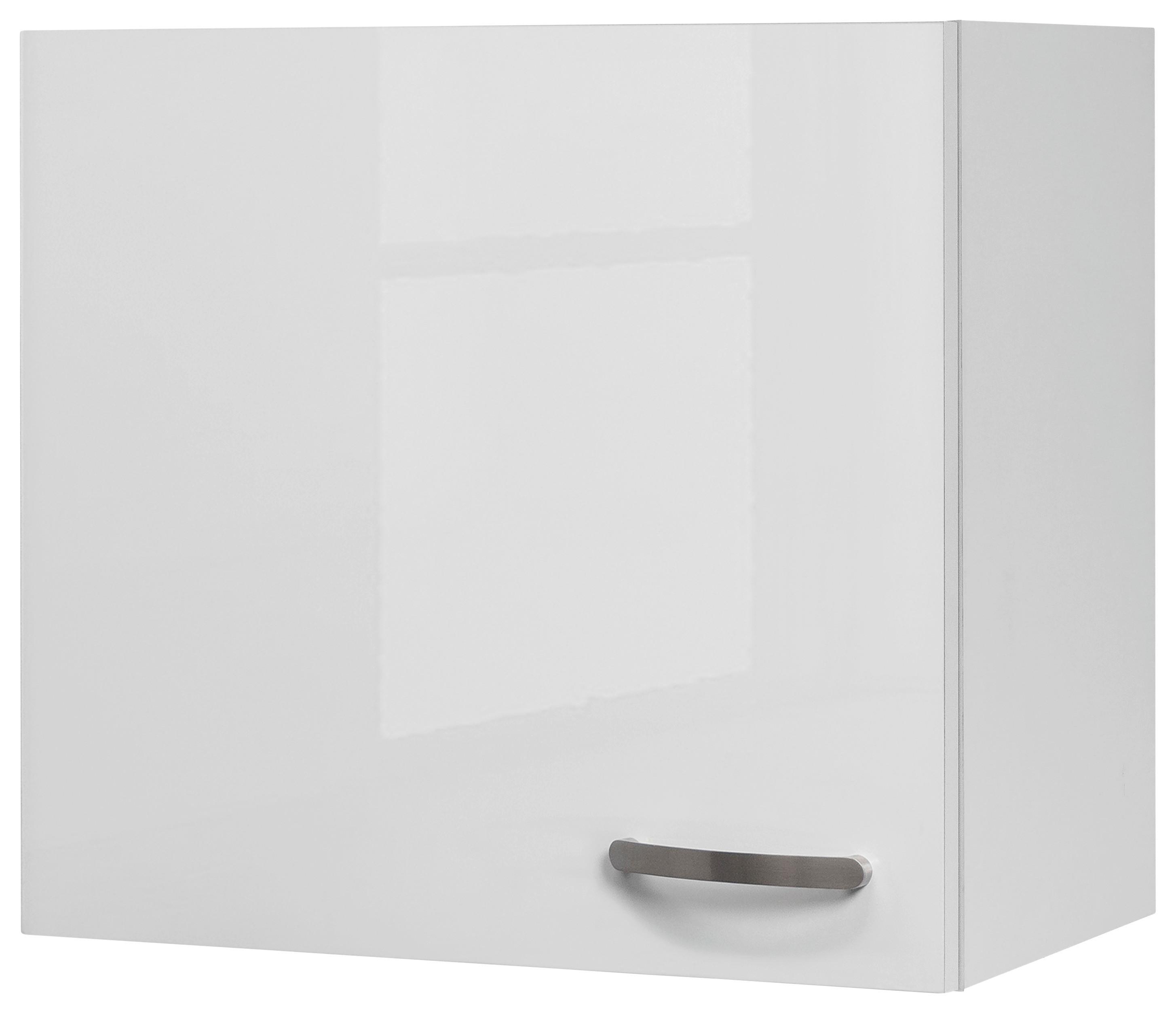 Küchenoberschrank Alba B: 60 cm Weiß 1 Drehtür - Weiß Hochglanz/Weiß, MODERN, Holzwerkstoff (60/54,8/32cm)