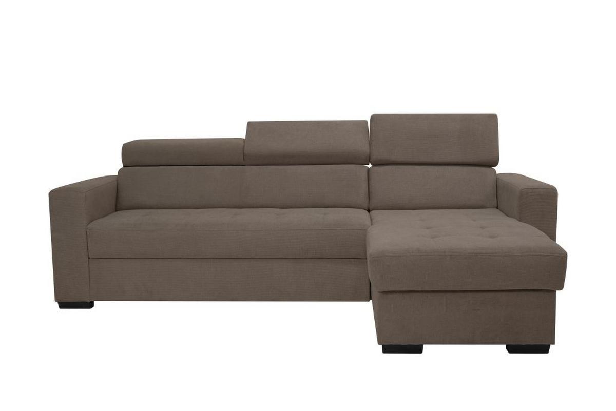 Rohová sedačka MARCO, obojstranná, sivohnedý velúr - čierna/taupe, Konventionell, kov/drevo (238/78-94/170cm)