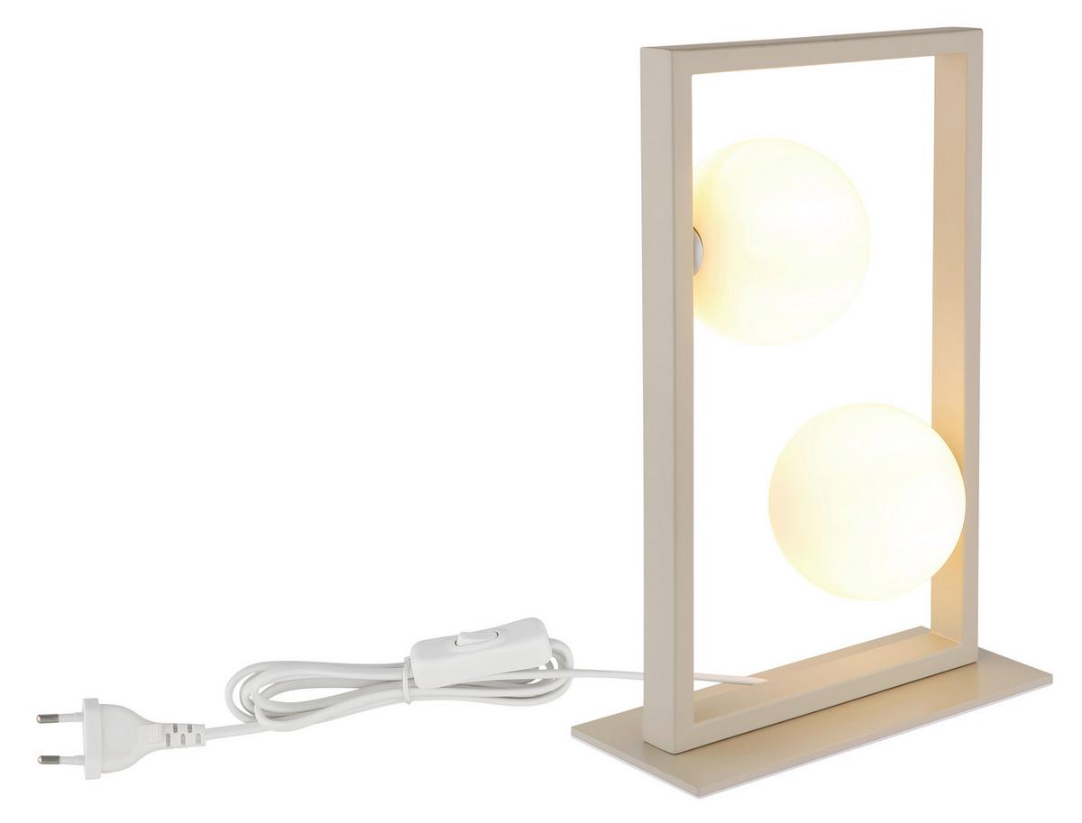 Tischleuchte Exkl. 2xg9 - Sandfarben/Weiß, Design, Glas/Kunststoff (28/12/40cm) - Globo