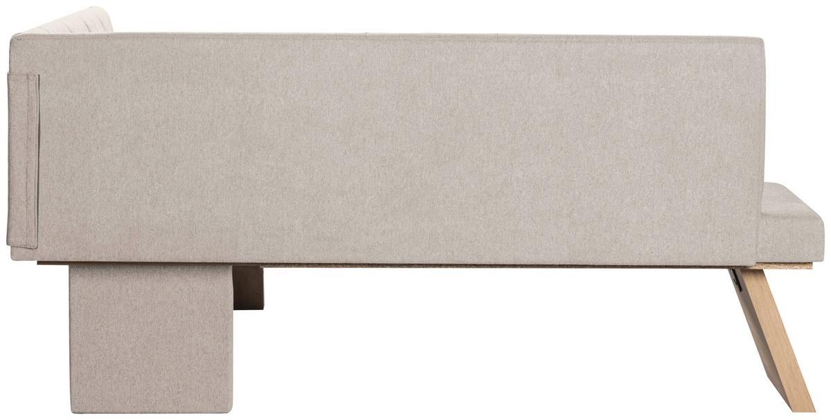 Eckbank Emma II Webstoff beige, B: 150 cm - Eichefarben/Beige, KONVENTIONELL, Holzwerkstoff/Textil (150/185cm)