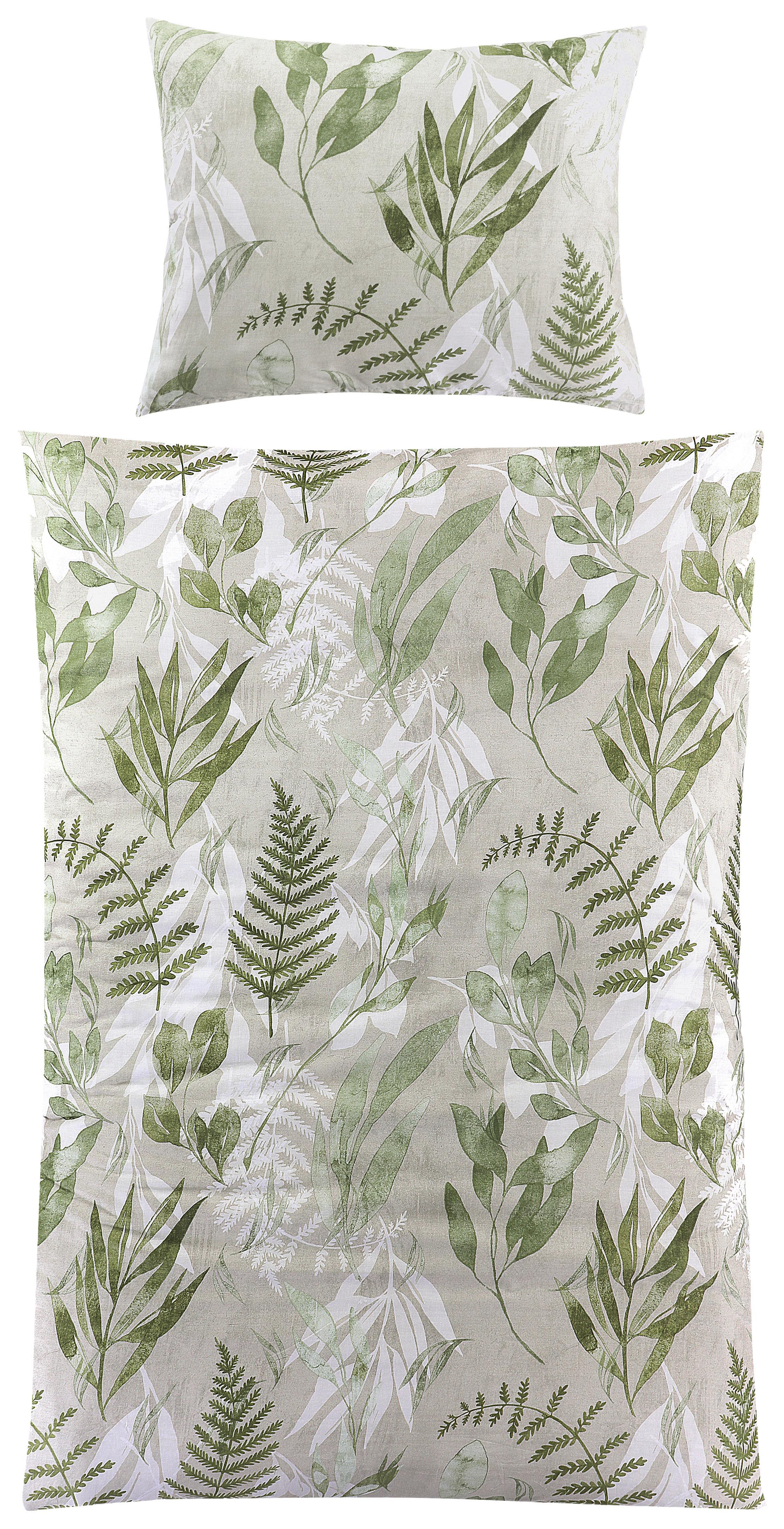 Bettwäsche 140x200 Cm Tessa Renforce, Grün - Grün, ROMANTIK / LANDHAUS, Textil (140/200cm) - James Wood