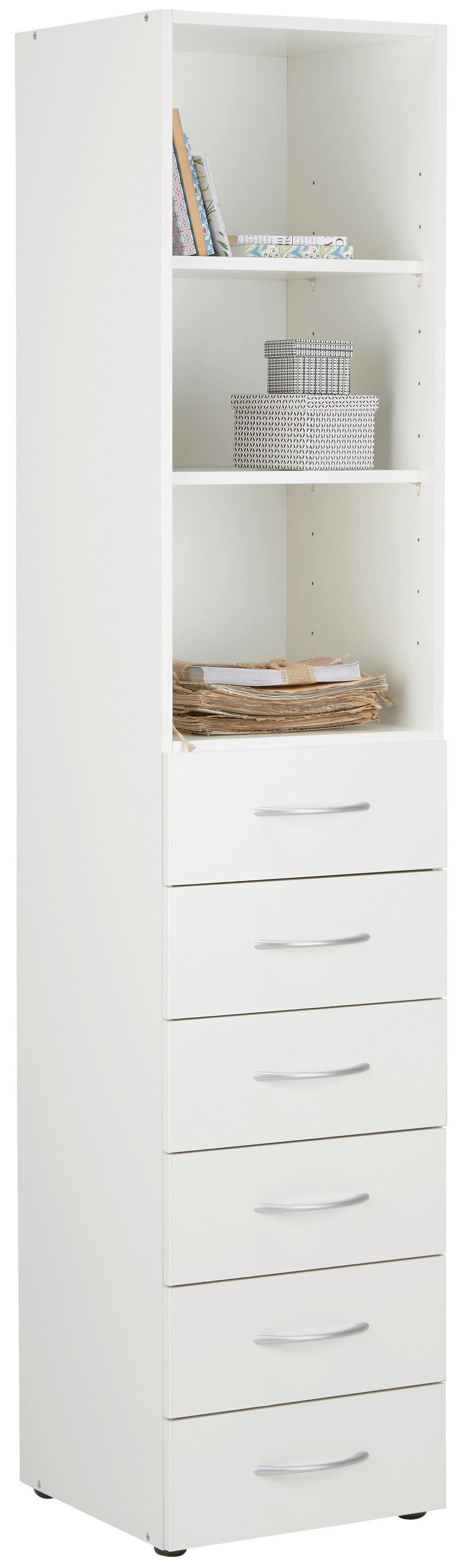 VIACÚČELOVÁ SKRIŇA MRK - biela/hliníková, Konventionell, kompozitné drevo/plast (40/185/40cm) - Mömax