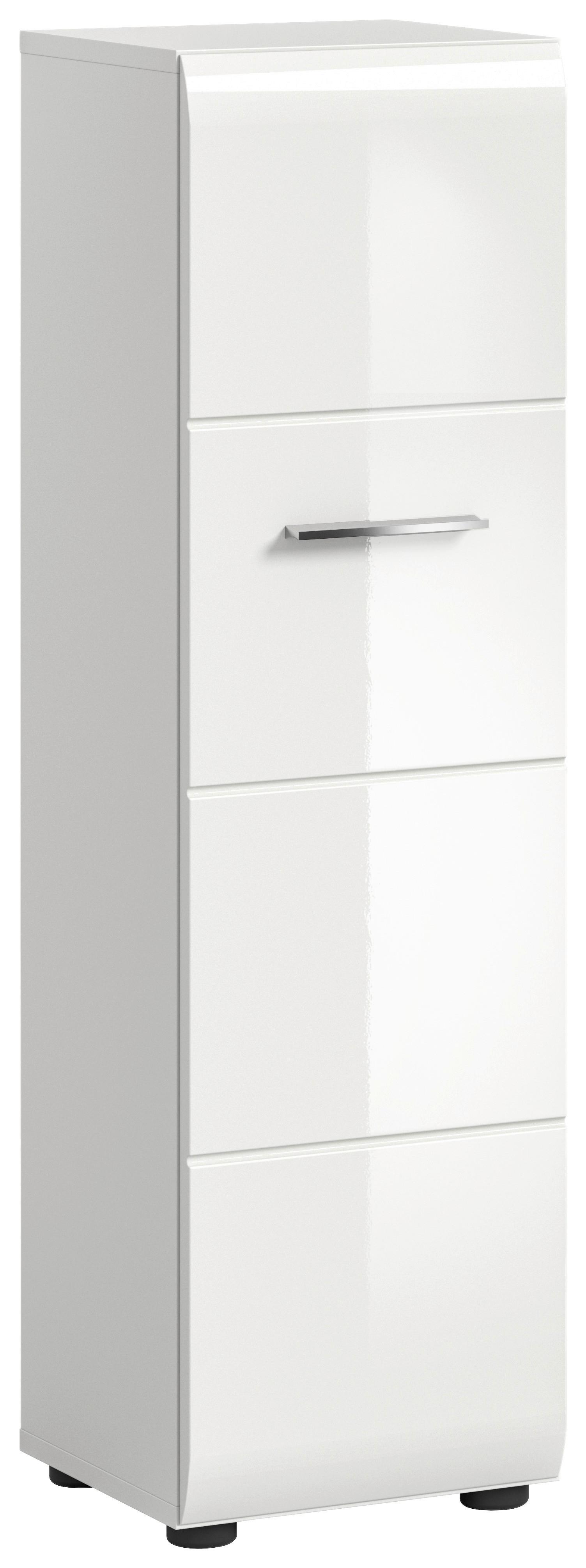 Unterschrank Ice Weiß/Weiß Hg B: 30 cm - Weiß Hochglanz/Schwarz, MODERN, Holzwerkstoff (30/106/30cm) - MID.YOU