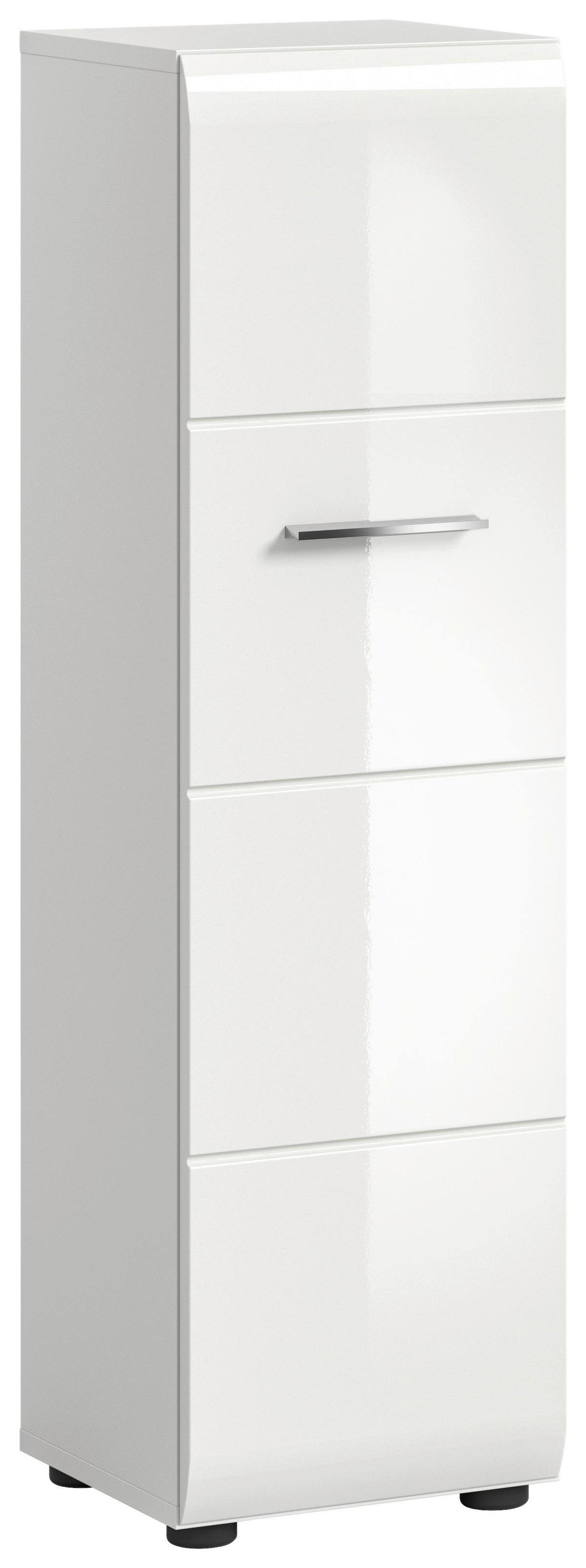 Unterschrank Ice Weiß/Weiß Hg B: 30 cm - Weiß Hochglanz/Schwarz, MODERN, Holzwerkstoff (30/106/30cm) - MID.YOU