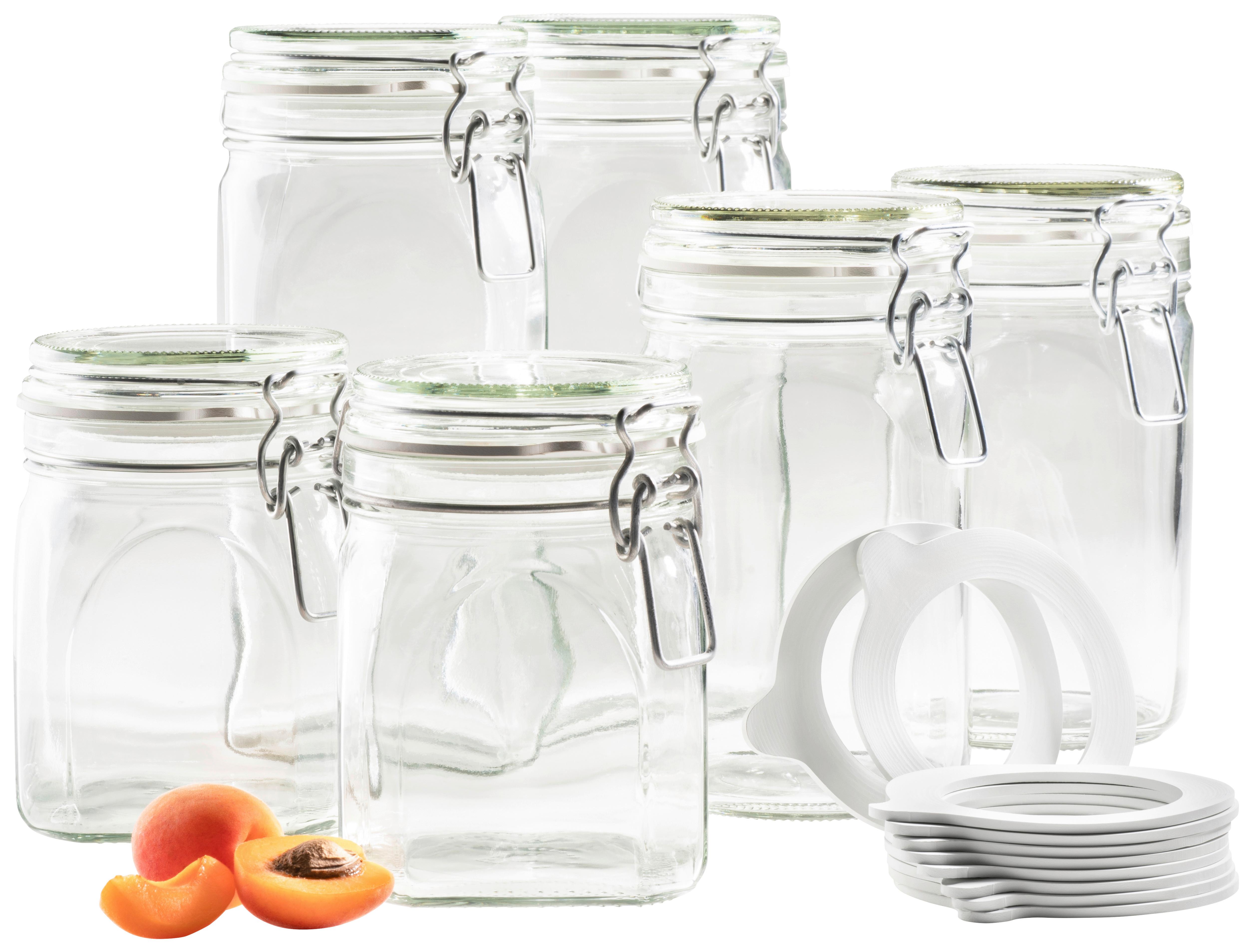 Einmachgläser 6er-Set Gothika versch. Größen, auslaufsicher - Transparent, Basics, Glas - Mäser