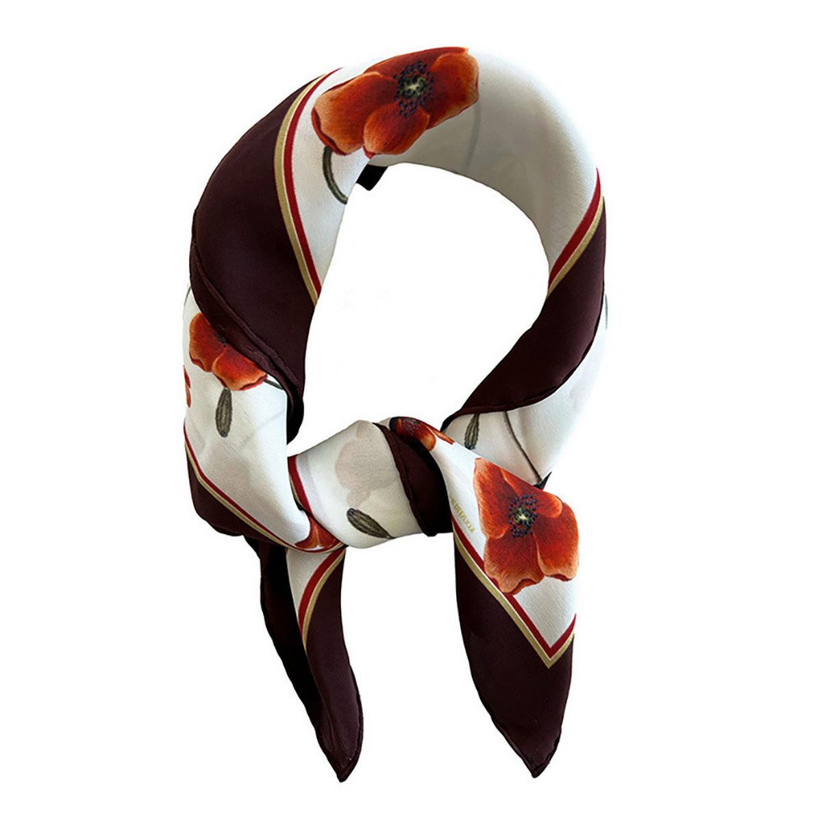 Seidenschal Poppy Naturfaser, Rot - Rot, Basics, Textil (50/50cm)