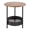 Konferenční stůl KETTY přírodní tmavý - černá/barvy vlašských ořechů, Moderní, kov (51/51/50cm) - Bessagi Home
