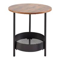 Konferenční stůl KETTY přírodní tmavý - černá/barvy vlašských ořechů, Moderní, kov (51/51/50cm) - Bessagi Home