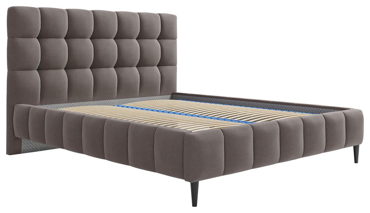 Polsterbett Magic Schlammfarben 180x200 cm - Schlammfarben/Schwarz, MODERN, Holz/Holzwerkstoff (180/200cm) - MID.YOU