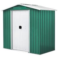 Gerätehaus Ohne Boden 194x184x110 Cm - Weiß/Grün, Basics, Metall (194/184/110cm)