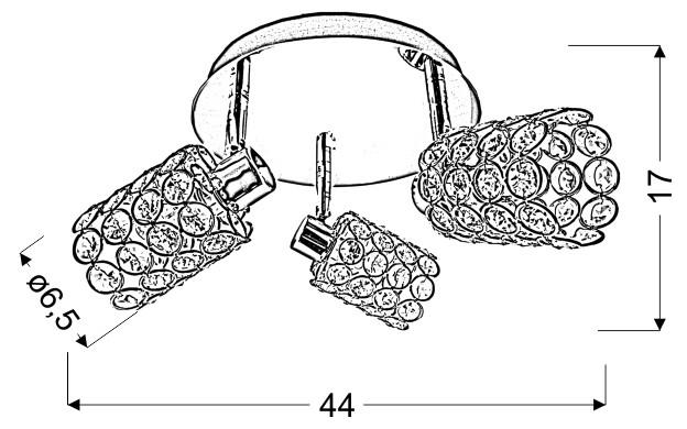 Deckenleuchte 98-00125 York - Chromfarben/Transparent, KONVENTIONELL, Glas/Metall (44/17cm)