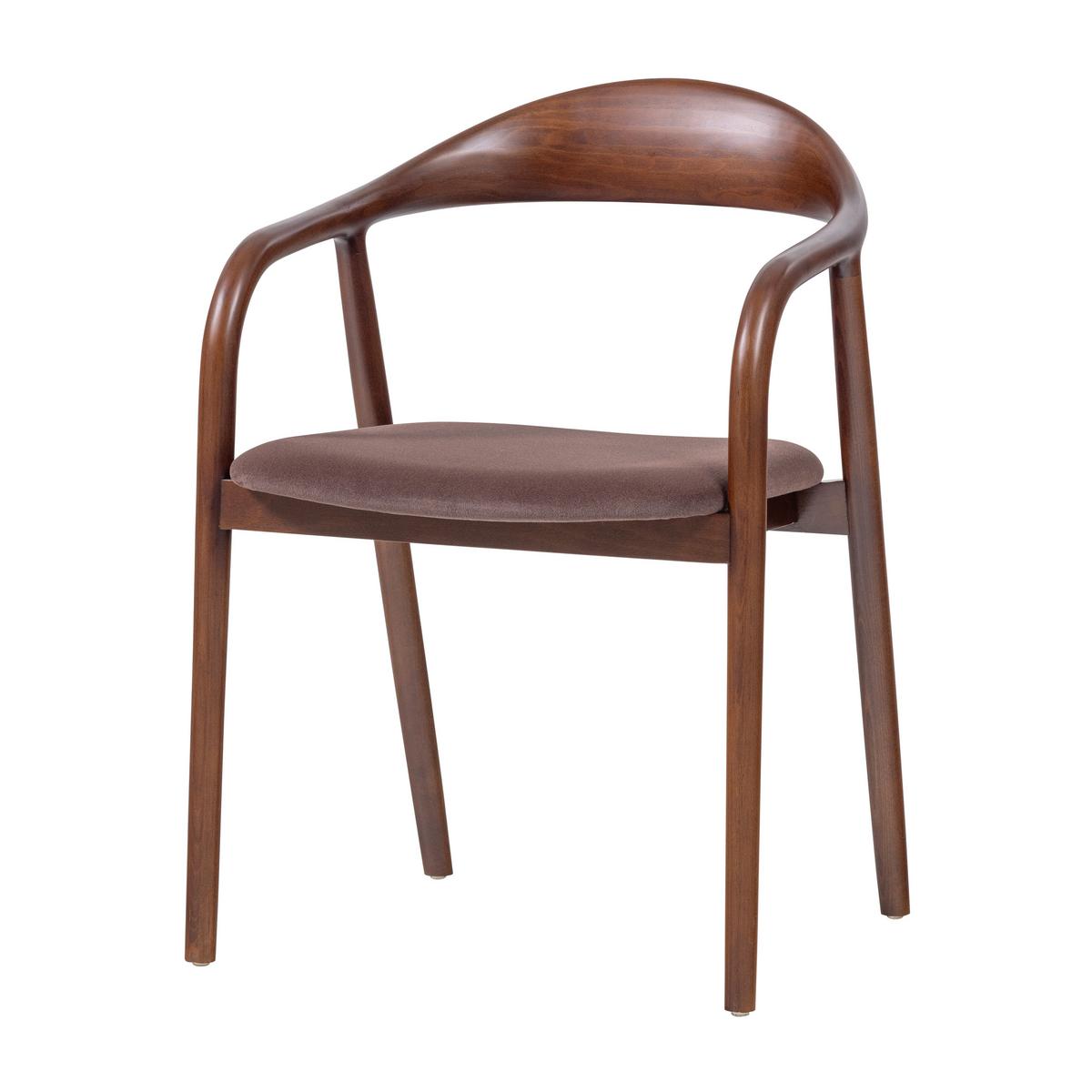 ARMLEHNSTUHL-SET Bran Braun 2-teilig - Braun, MODERN, Holz/Textil (57/79/53cm) - Livetastic