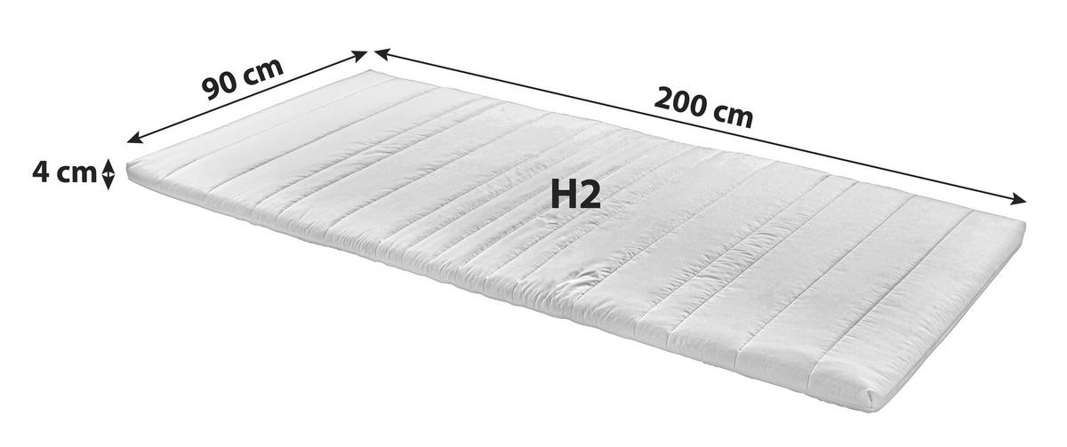 Topper Ingo 90x200 cm Komfortschaumkern - Weiß, Textil (90/200cm) - Primatex