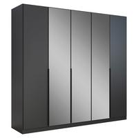 Drehtürenschrank Skyla Grau/glas B: 226 Cm - Grau, MODERN, Holzwerkstoff (226/210/54cm) - Rauch Möbel