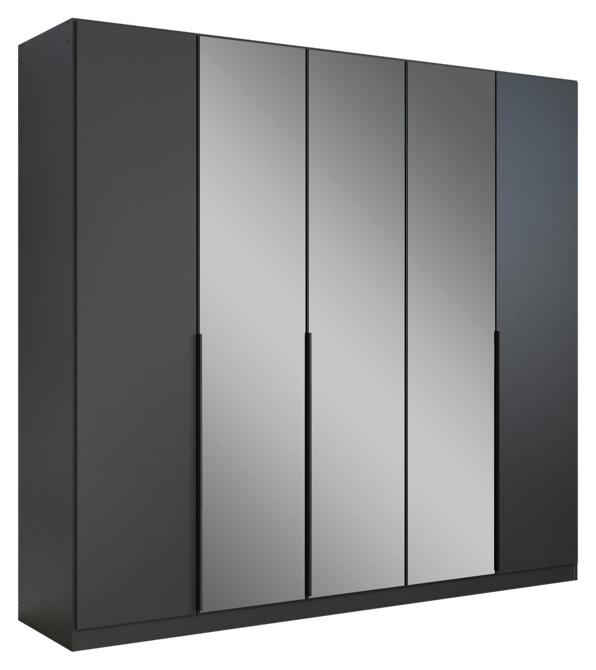 Drehtürenschrank Skyla Grau/glas B: 226 Cm - Grau, MODERN, Holzwerkstoff (226/210/54cm) - Rauch Möbel