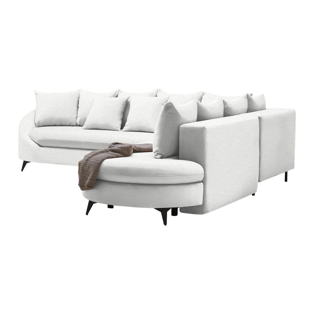 Rohová sedačka AXEL, pravá, krémová tkanina - černá/krémová, Moderní, kov/textil (291/250cm) - Mömax