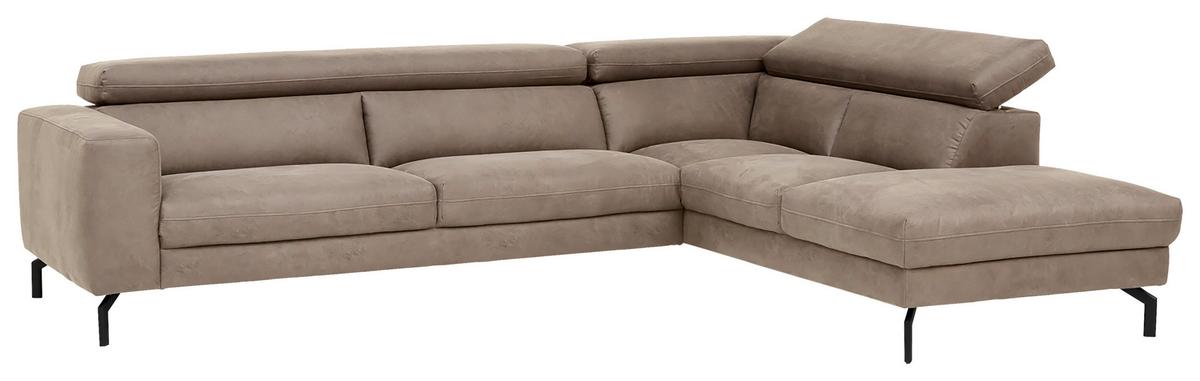 Ecksofa California - Beige/Schwarz, MODERN, Textil (305/233cm) - Trendmanufaktur