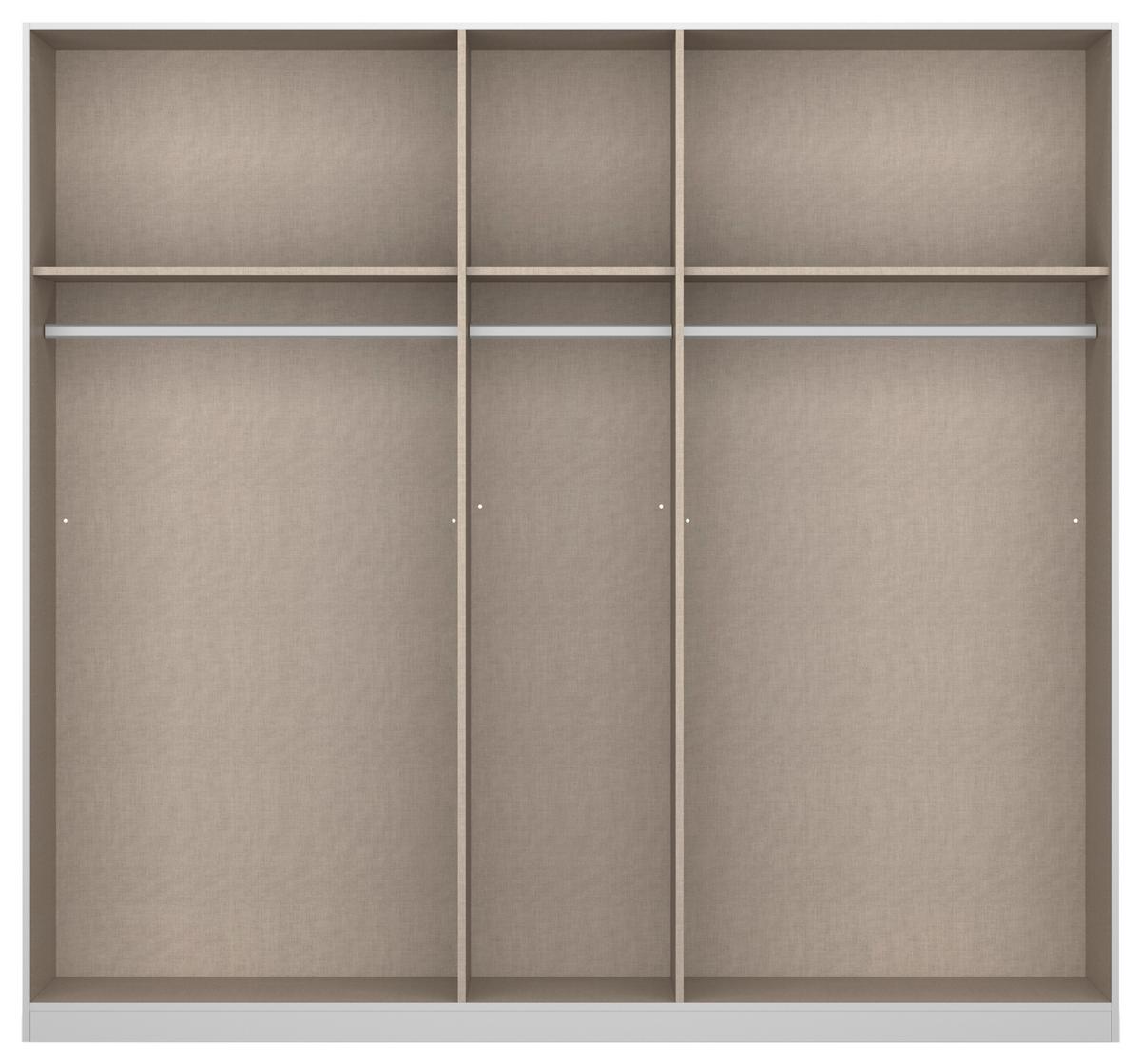 Drehtürenschrank Artemis 225 cm Weiß/Eiche Dekor - Weiß/Eiche Artisan, MODERN, Glas/Holzwerkstoff (225/210/54cm) - Rauch Möbel