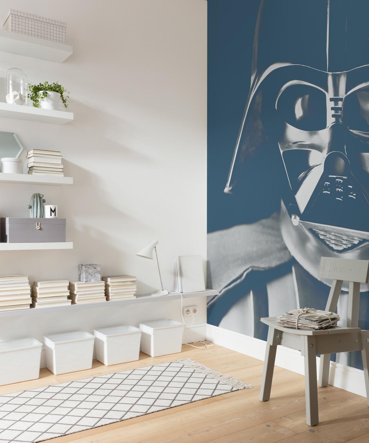 Fototapete Star Wars Icons Vader - Schwarz/Weiß, Trend, Textil (150/280cm)