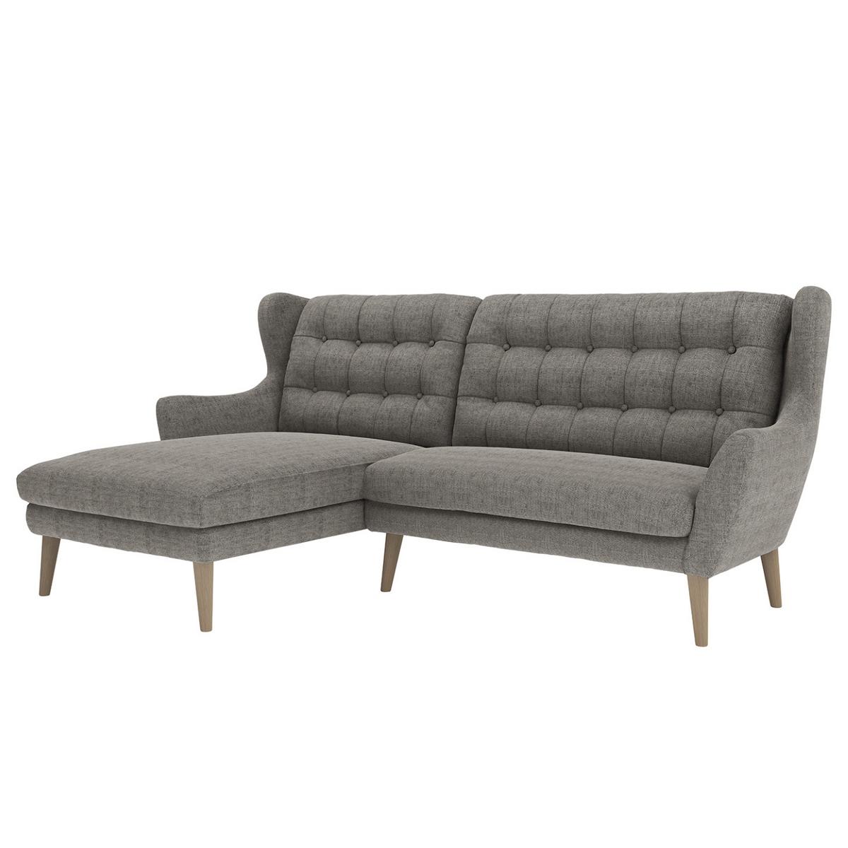 Ecksofa Henry Dunkelgrau S: 250x173 cm - Eichefarben/Dunkelgrau, KONVENTIONELL, Textil (250/173cm) - Trendmanufaktur