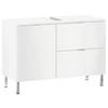 Waschbeckenunterschrank Gw-Mauresa B: 80 Cm - Chromfarben/Weiß, KONVENTIONELL, Holzwerkstoff (80/56/34cm) - Germania