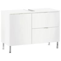 Waschbeckenunterschrank Gw-Mauresa B: 80 Cm - Chromfarben/Weiß, KONVENTIONELL, Holzwerkstoff (80/56/34cm) - Germania