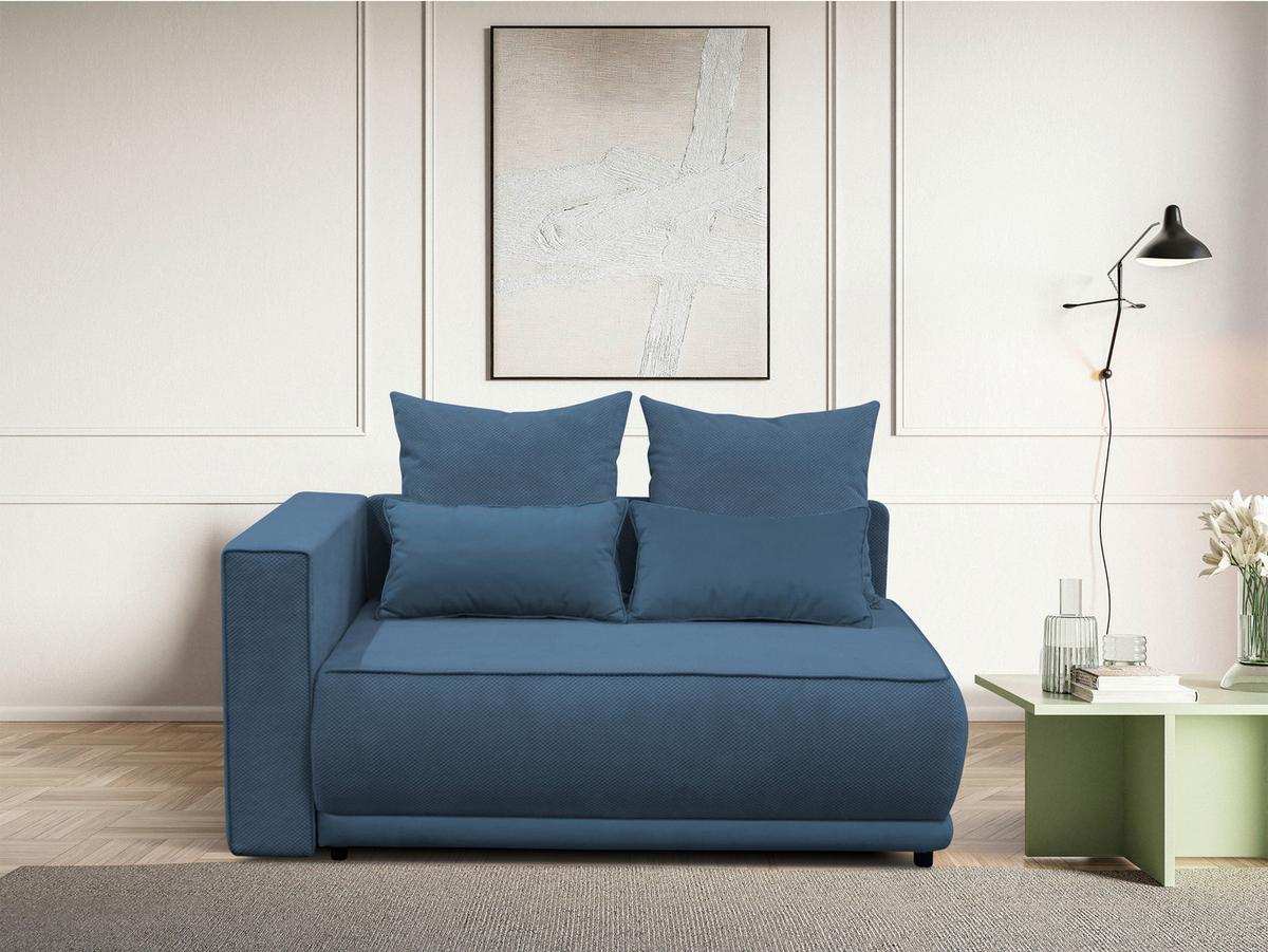 Récamiere Iga Li Blau B: 168 cm - Blau/Schwarz, Design, Textil (168/73/99cm) - MID.YOU