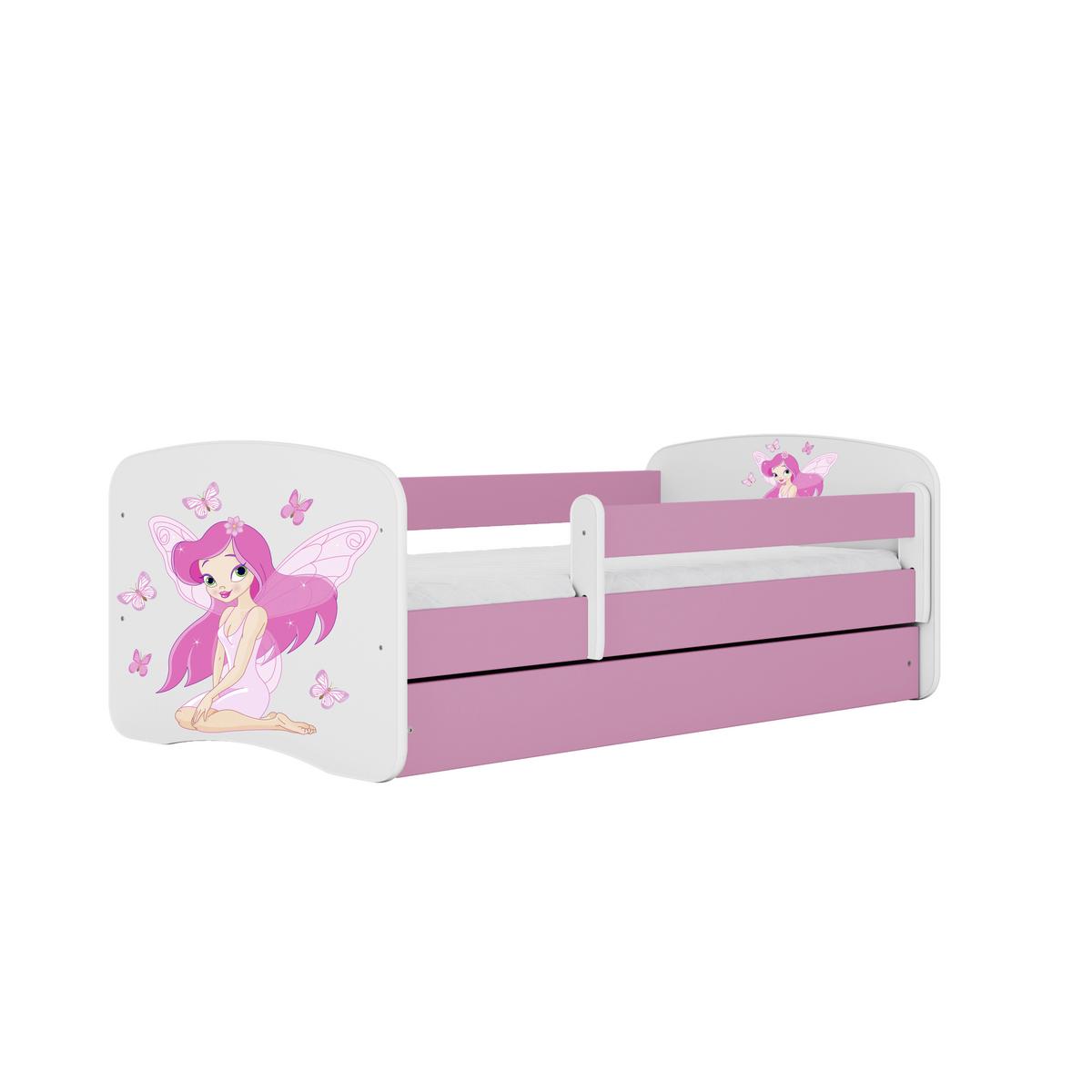 Kinder-/Juniorbett Babydreams Inkl. Matratze 80x160 - Pink/Birkefarben, MODERN, Holz/Holzwerkstoff (80/160cm) - MID.YOU