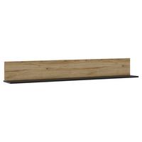 NÁSTENNÁ POLICA NOVENA - čierna/farba duba, Trend, kompozitné drevo (160/22,6/21,6cm)