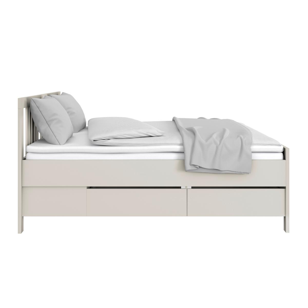 Stauraumbett Pisa mit 4 Laden kaschmirfarben 180x200 - Kaschmir, ROMANTIK / LANDHAUS, Holz (180/200cm) - James Wood