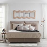 Zrcadlo SUKI béžová - šedohnědá, Romantický / Rustikální, kompozitní dřevo/textil (60/160/4cm) - Premium Living