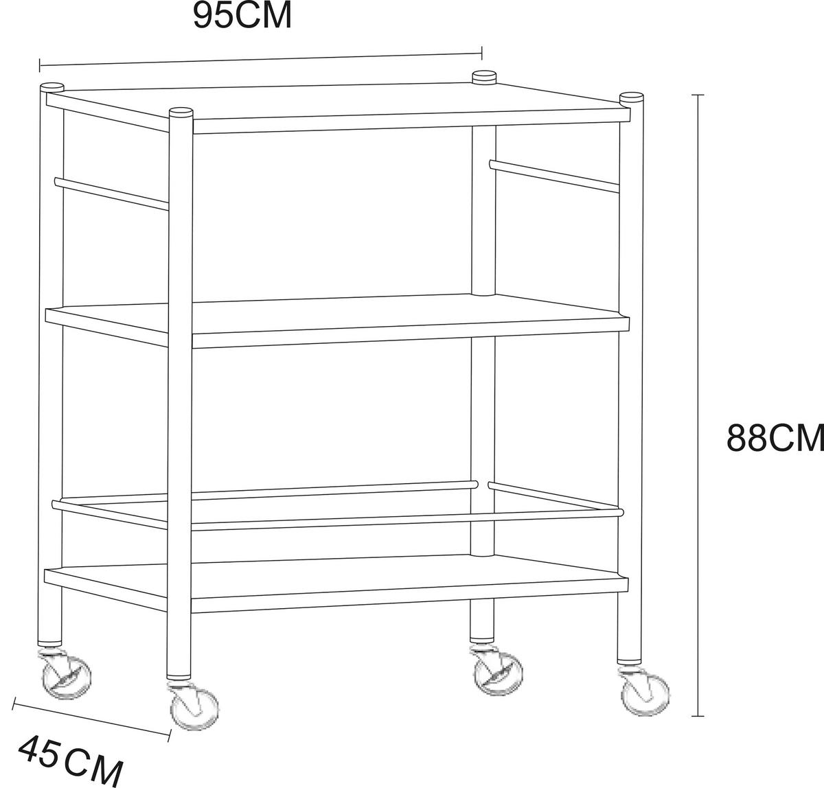 SERVÍROVACÍ VOZÍK SANDRO -EXKLUSIV- - černá/barvy stříbra, Konvenční, kov/plast (95/88/55cm) - Mömax