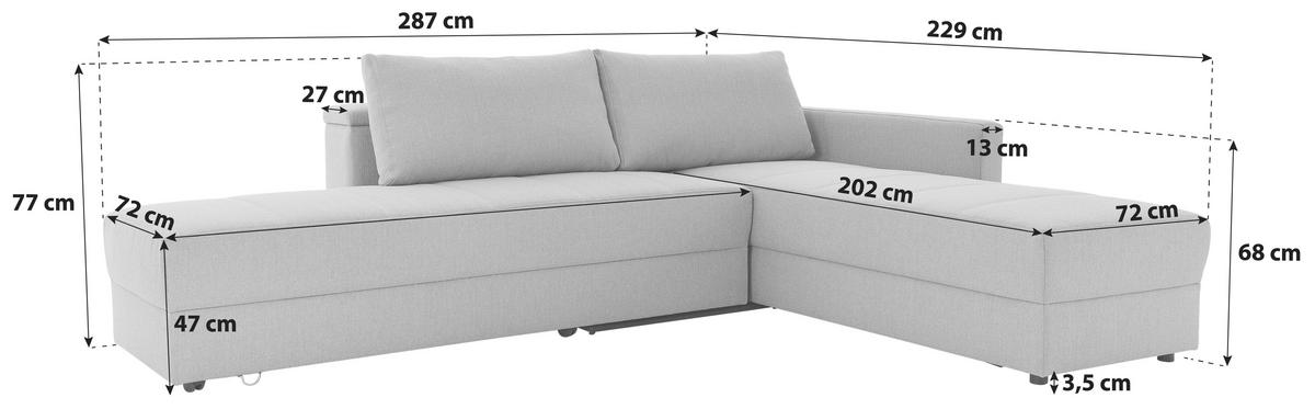 Ecksofa Looks Iii - Gelb/Schwarz, Design, Textil (229/287cm) - LOOKS by W.Joop