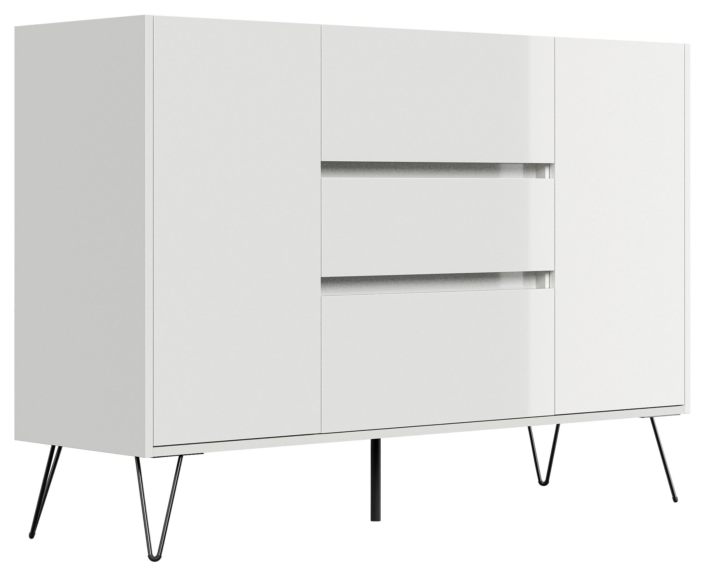 Sideboard Posseik Industrial Eichefarben/Weiß B: 140 cm