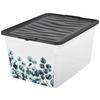 Aufbewahrungsbox Eukalyptus Mit Deckel 38,4x19,9x28,3 Cm - Klar/Anthrazit, KONVENTIONELL, Kunststoff (38,4/19,9/28,3cm)