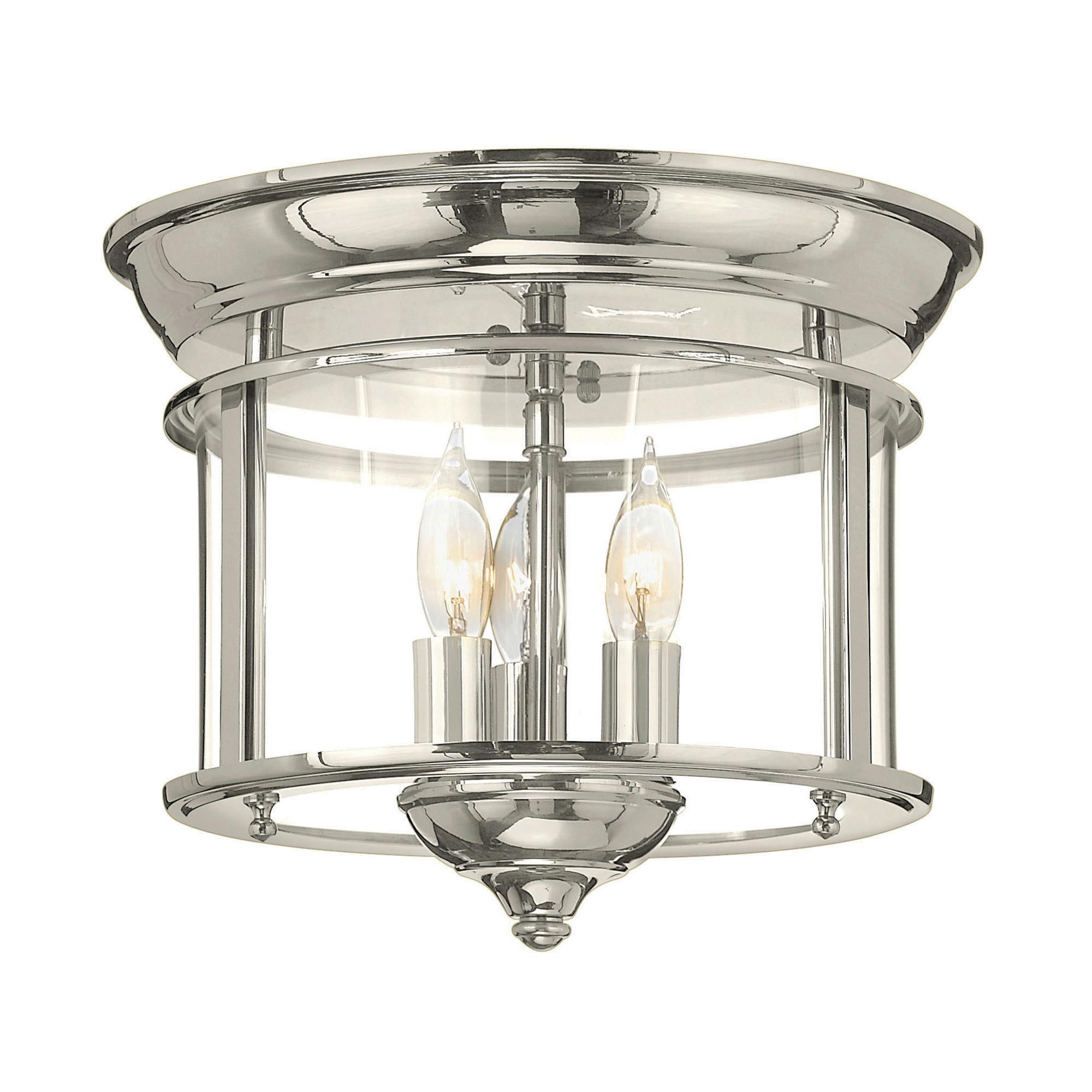 Deckenleuchte Hk-Gentry-F-Pn - Nickelfarben, Natur, Glas/Metall (29/24.4cm) - Elstead Lighting