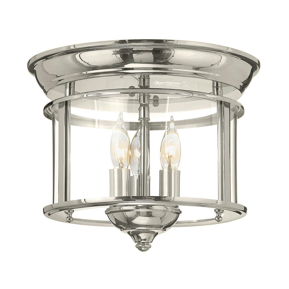 Deckenleuchte Hk-Gentry-F-Pn - Nickelfarben, Natur, Glas/Metall (29/24.4cm) - Elstead Lighting