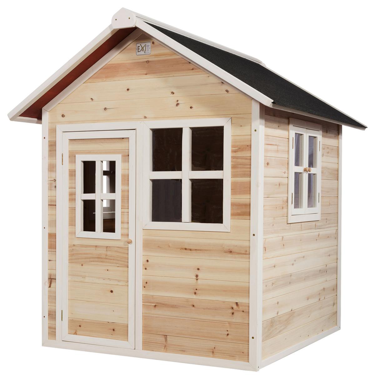 Spielhaus Holz + Wasserfestes Dach Naturfarbe Exit Loft 100 - Naturfarben/Kernbuche, KONVENTIONELL, Holz (149/135/159cm) - EXIT Toys