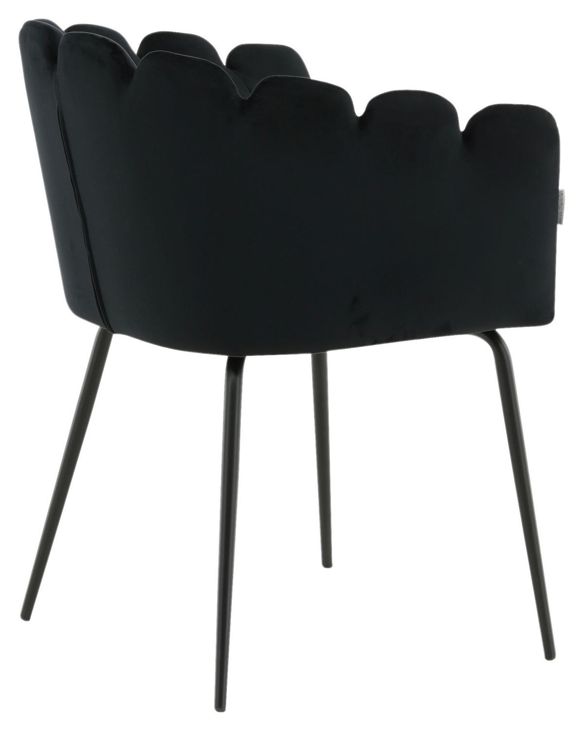Stuhl Limhamn - Schwarz, Design, Textil/Metall (61/76.56/54cm) - Livetastic