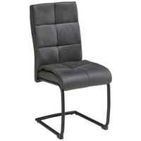Schwingstuhl Kiana Microfaser Dunkelbrau, B: 38cm - Dunkelgrau/Schwarz, LIFESTYLE, Textil/Metall (38/97/45cm) - Livetastic
