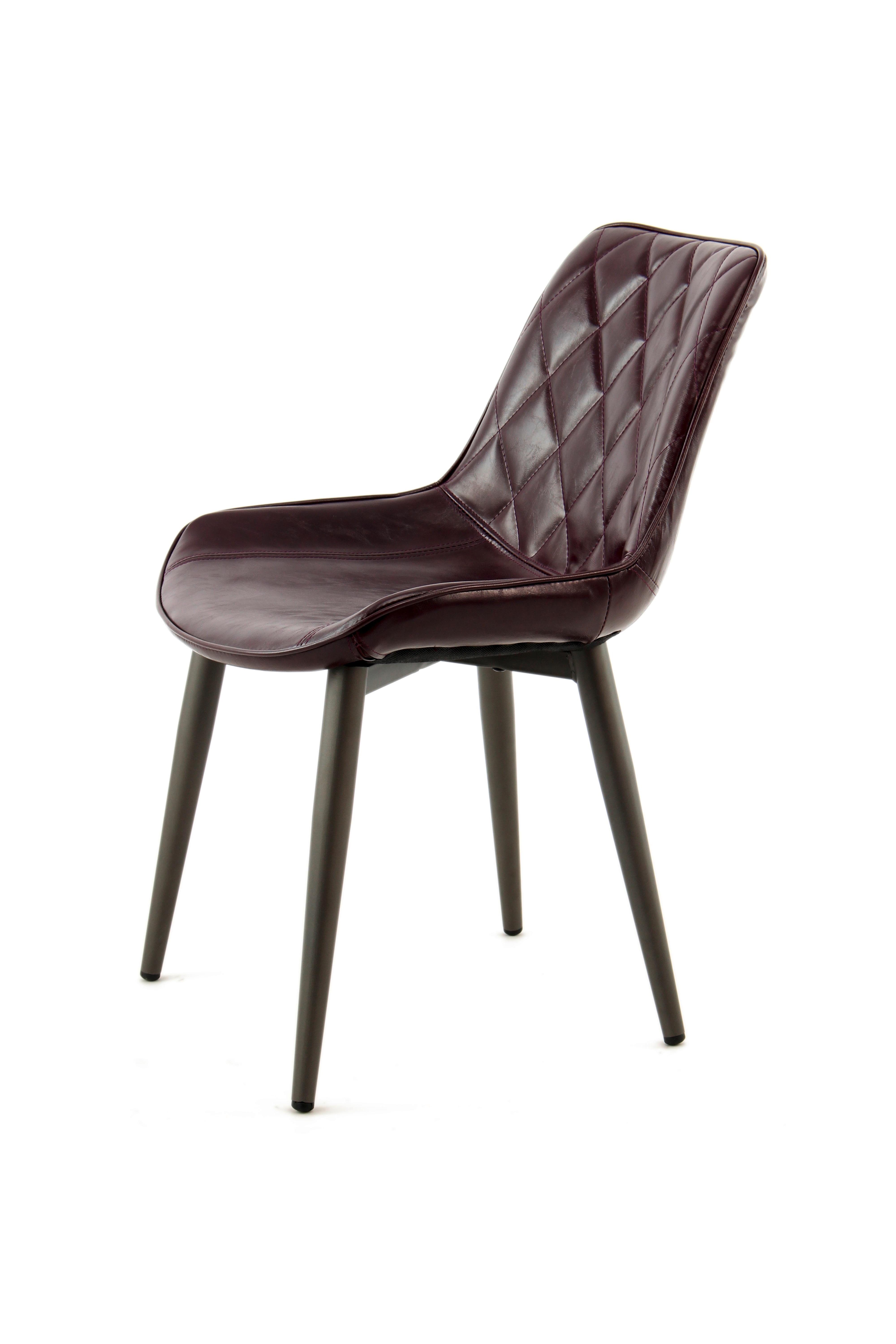 Sada stoličiek tmavofialová - fialová, Lifestyle, kov/koža (51/80/60cm)