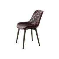 Sada stoličiek tmavofialová - fialová, Lifestyle, kov/koža (51/80/60cm)
