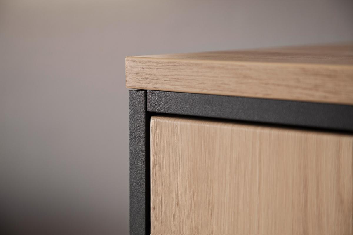 Sideboard 183 cm Buenos Aires Anthrazit/Eichefarben - Eichefarben/Anthrazit, Design, Holzwerkstoff (183/92/45cm) - MID.YOU