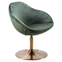 Schalenstuhl Sarin Grün Samt, Standfuß Gold - Goldfarben/Weiß, MODERN, Textil (70/79/70cm) - MID.YOU