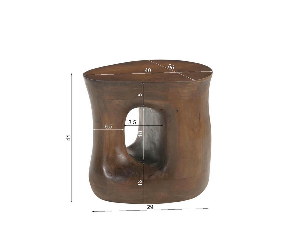 Beistelltisch Braun B: 40 cm - Braun, Design, Holz (40/41/36cm) - MID.YOU