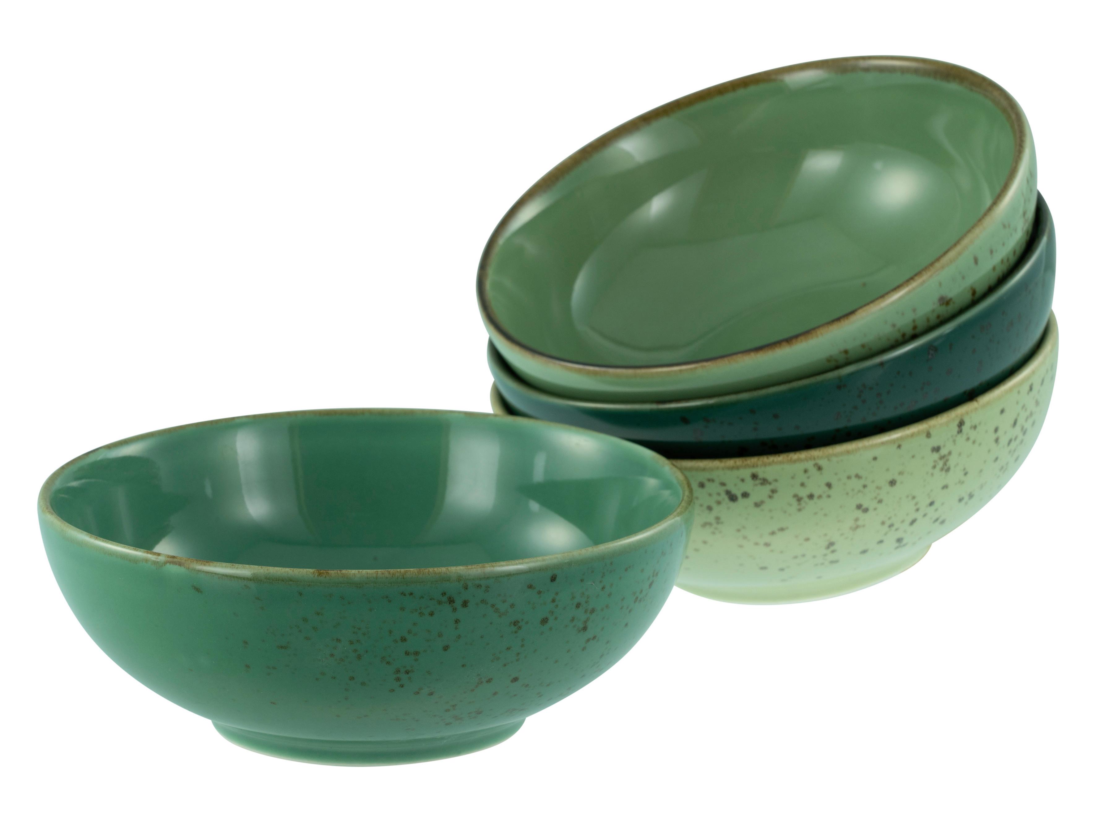 Schüsselset Nature Collection Green Life, 4--Teilig., Grün - Grün, Design, Keramik - Creatable