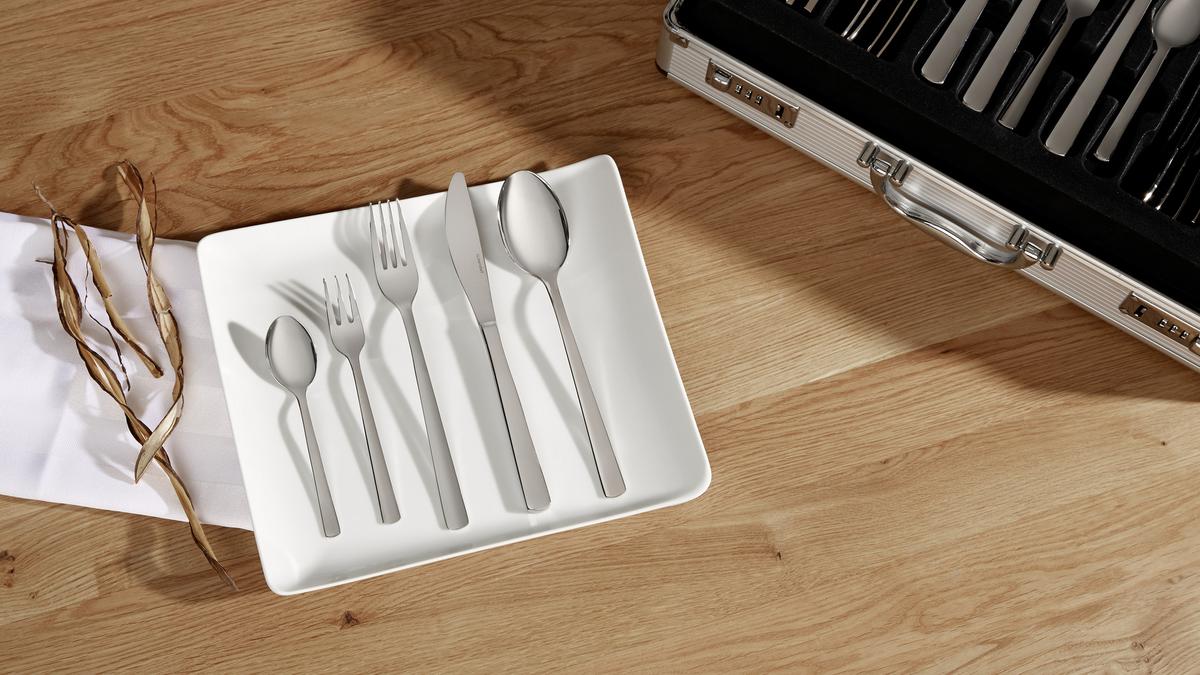Besteckset 60-teilig Gamma Für 12 Personen - Edelstahlfarben, KONVENTIONELL, Metall (32,5/43,5/10,5cm) - Berndorf