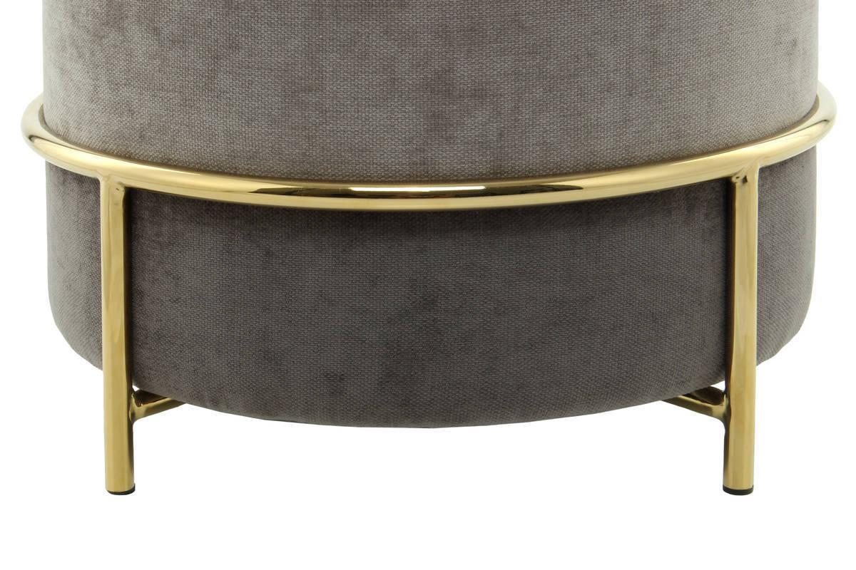 Pouf Struktur Grau DxH: 48,5x46 cm Rund - Goldfarben/Grau, Basics, Holzwerkstoff/Textil (48,5/46/48,5cm) - Kayoom