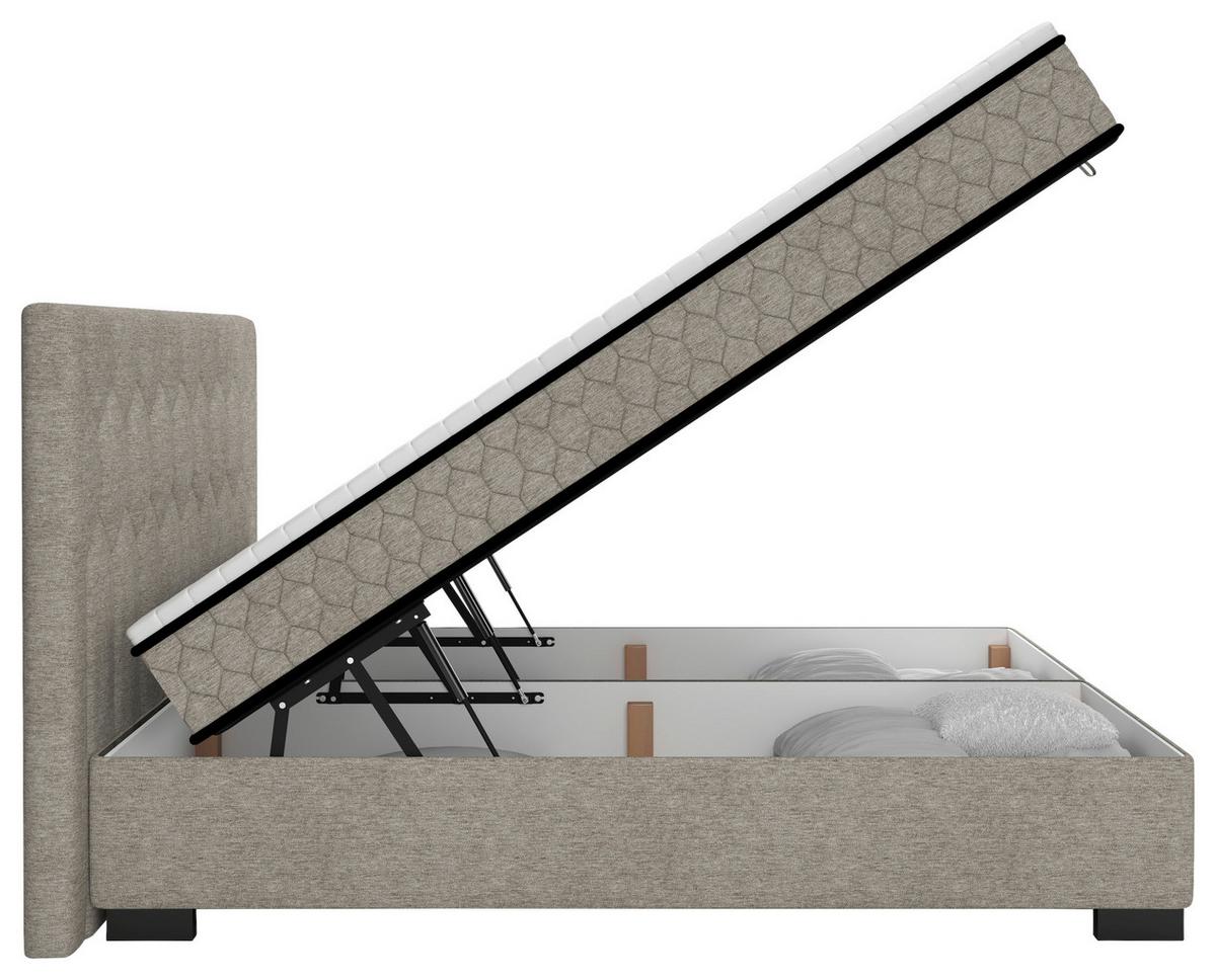 Americká posteľ MAYA D 180/200 cm, béžová - čierna/mätovosivá, Konventionell, drevo/kompozitné drevo (180/200cm) - Mömax