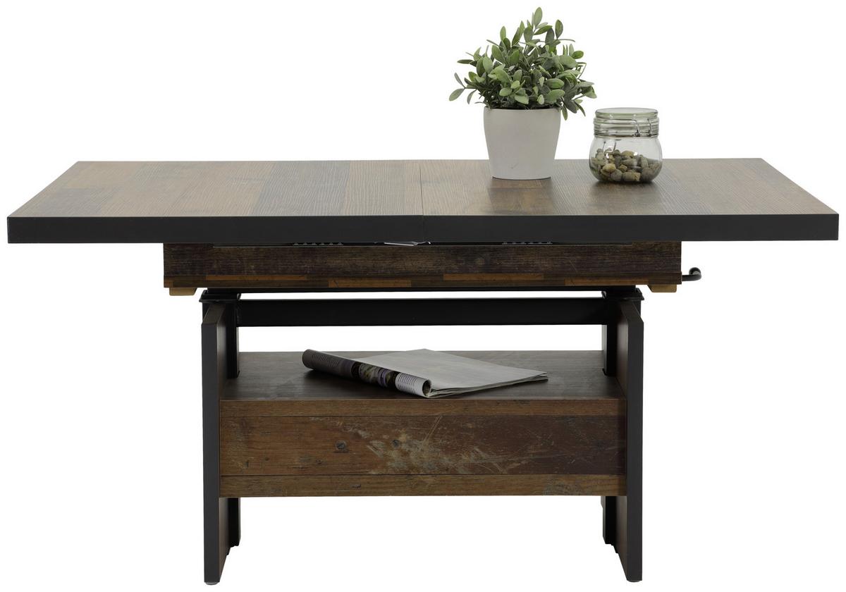 Chouchtisch Noah Braun L: 150 Cm Höhenverstellbar, Ausziehb. - Anthrazit/Dunkelbraun, MODERN, Holzwerkstoff (150/70/76cm) - MID.YOU